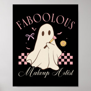 Faboolous Makeup Artist Cosmetolog Cute Ghost H Poster