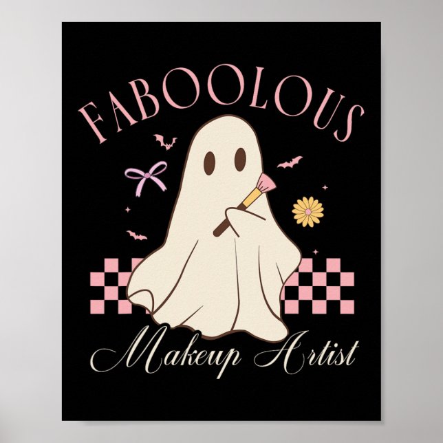 Faboolous Makeup Artist Cosmetolog Cute Ghost H Poster (Framsidan)