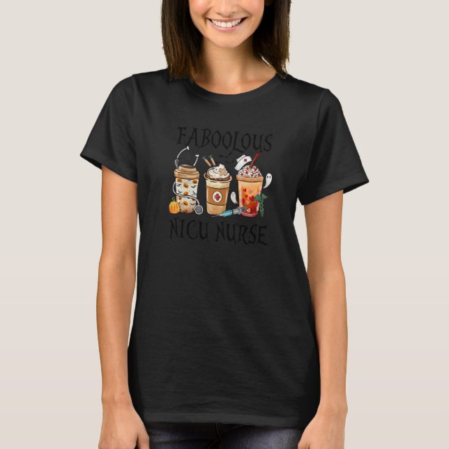 Faboolous Nicu Nurse Coffee Fall Halloween Party C T Shirt (Framsida)