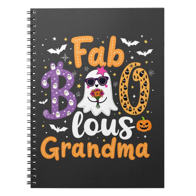 Faboolus Grandma Spooky Ghost Halloween Anteckningsbok (Framsidan)
