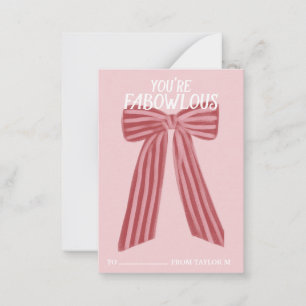 FaBOWlous-Valentines-kort för radmatade klassrum Anteckningskort