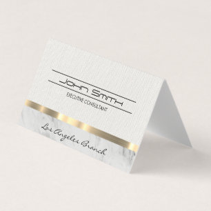 Fabric and Marble with Metallic Trim Visitkort