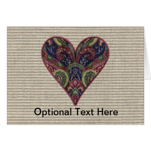 Fabric Applique Heart Collage OBS Kort