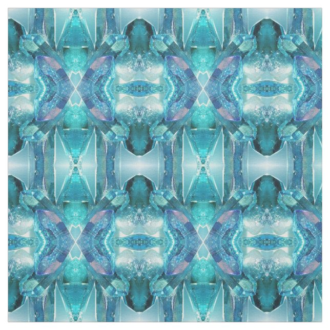 Fabric - Aquamarine Crystals. Tyg (Provkarta)