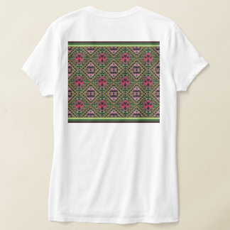 Fabric Art för Rosa och Grönt Abstrakt T Shirt