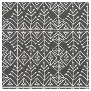 Fabric - Black & White Aztec Mönster Tyg