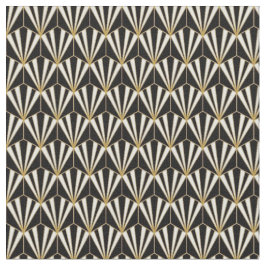 Fabric - Black White Guld Art Deco Tyg