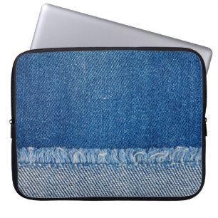 Fabric Blue Jeans Background, Denim struktur Laptop Fodral