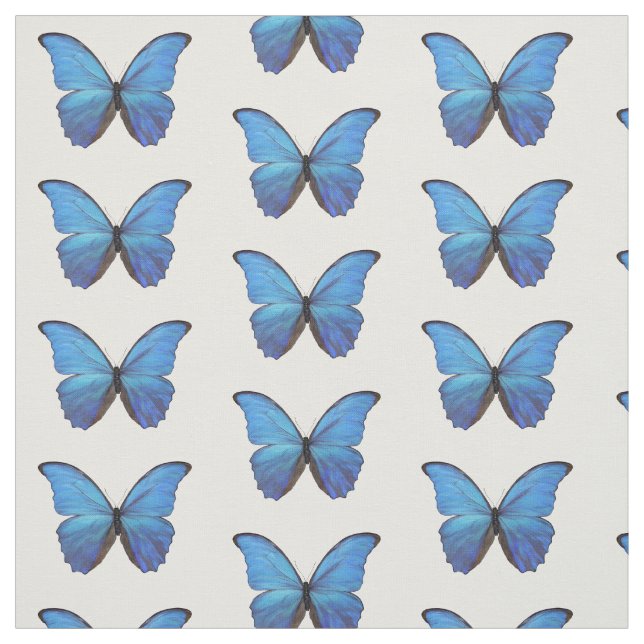 Fabric - Blue Morpho Butterflies Tyg (Provkarta)