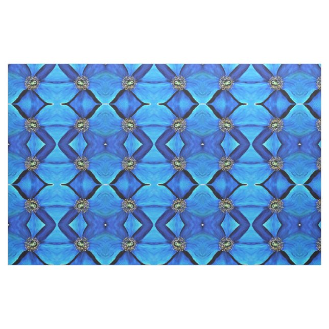 Fabric - Blue Poppy Abstrakt Tyg (Fat Quarter)