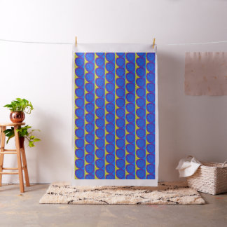 fabric Blue purple yellow star Tyg