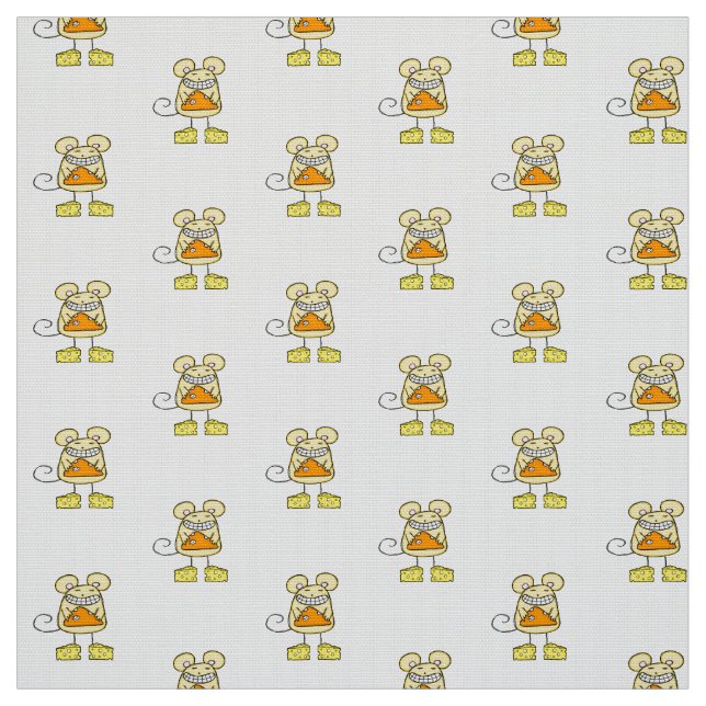 Fabric, Cheesy Mousey Paj Pizza Tyg (Provkarta)