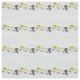 Fabric Cheesy Mousey Red Hearts Kisses Tyg