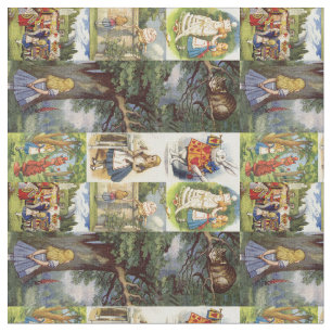 Fabric Cheshire Cat i underlandet Tyg