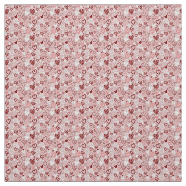 Fabric Cute Rosa Hearts Fabric Tyg (Provkarta)