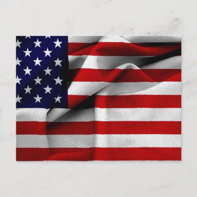 Fabric Effect US-Flagga Vykort (Framsida)