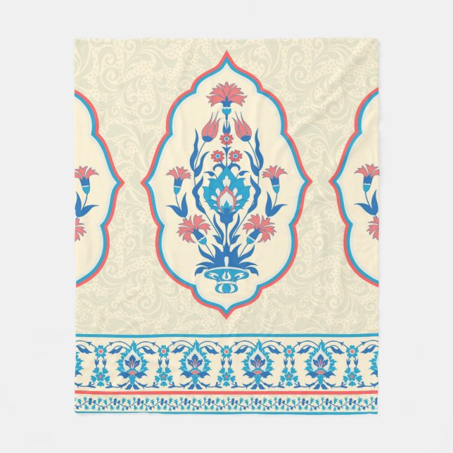 Fabric floral seamless pattern in ethnic style fleecefilt (Framsidan)
