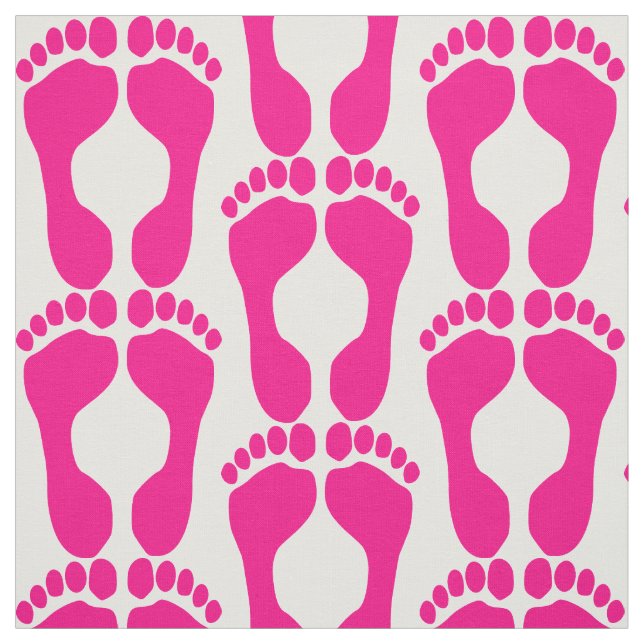 Fabric för rosa Foot Prints Tyg (Provkarta)