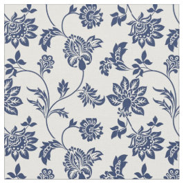 Fabric - Fransk Blommigt blue and White Tyg