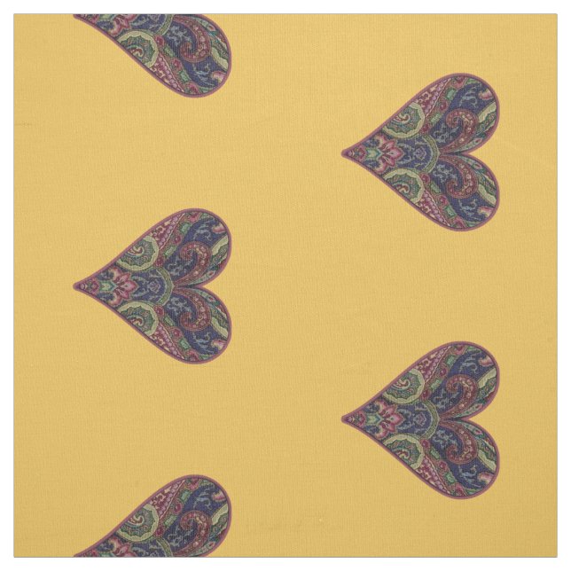 Fabric Heart Tapestry väljer valfri bakgrund Färg Tyg (Provkarta)