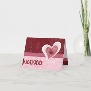 Fabric Hearts, Hugs 'n Kisses Kort