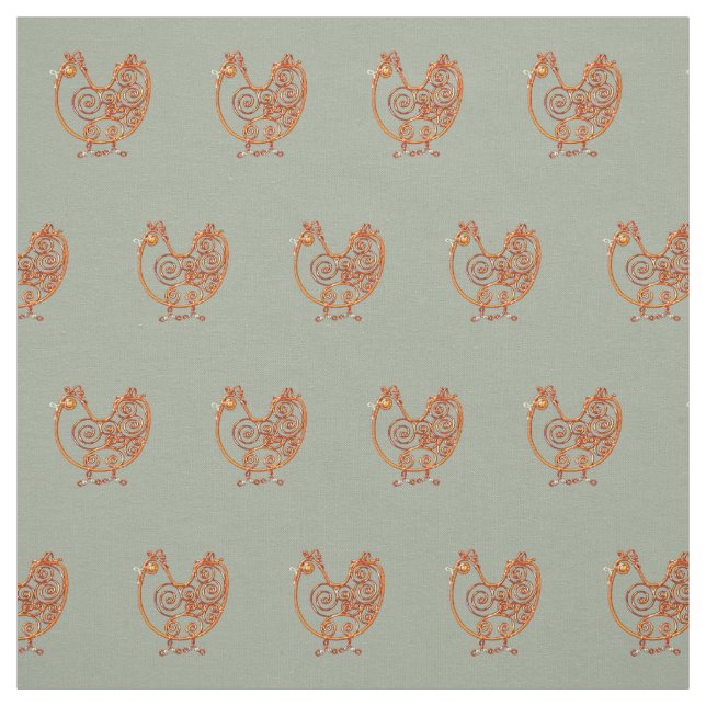 Fabric - kopparvat kyckling tyg (Provkarta)