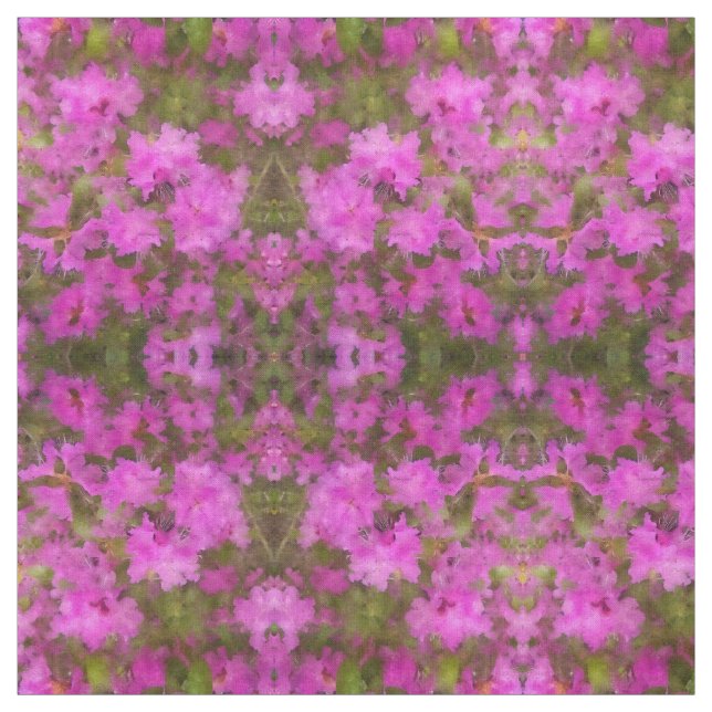 Fabric - Lila Watercolor Rhododendrons Tyg (Provkarta)