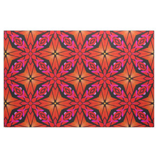Fabric med röd Starburst-design Tyg