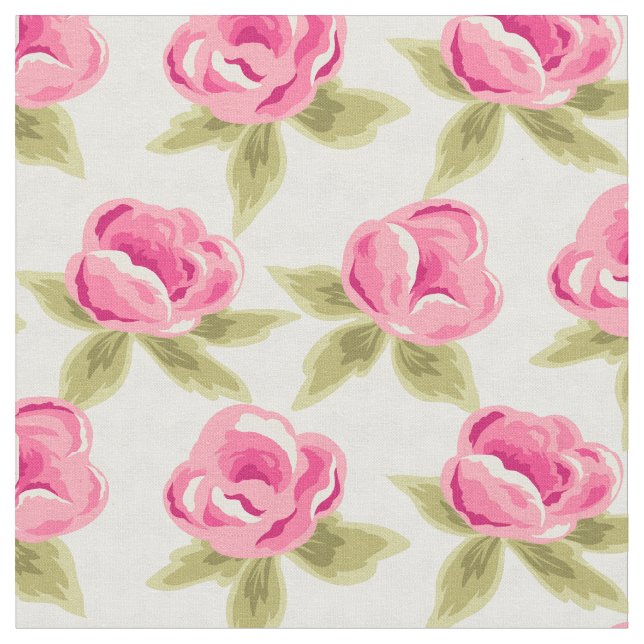 Fabric med rosa ros tyg (Närbild)