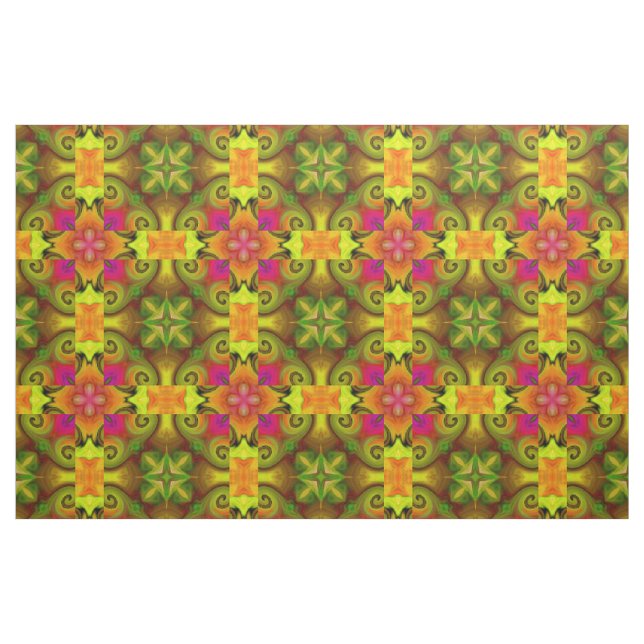 Fabric med Vår Bouquet-design Tyg (Yard)