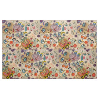 Fabric med Whimsical Ansikte Tyg