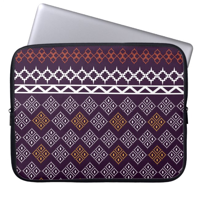 Fabric mönster mönster laptop fodral (Framsidan)
