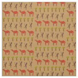 Fabric of African Animals Cute Illustration Tyg