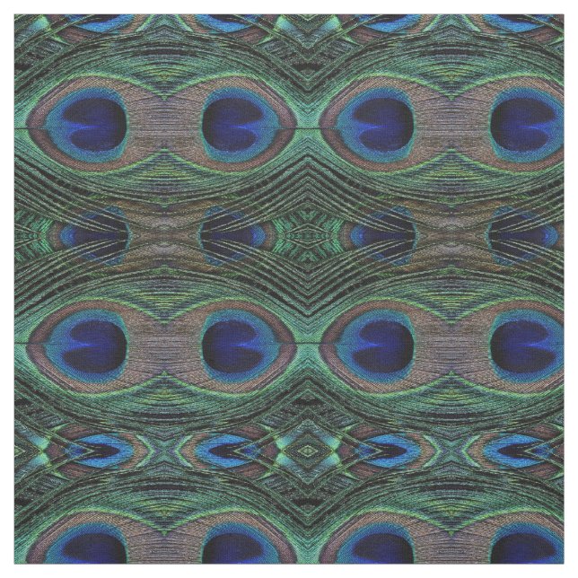 Fabric Peacock Feathers Tyg (Provkarta)