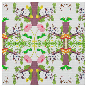 Fabric, Possum Chicks Frog Blommigt Tyg