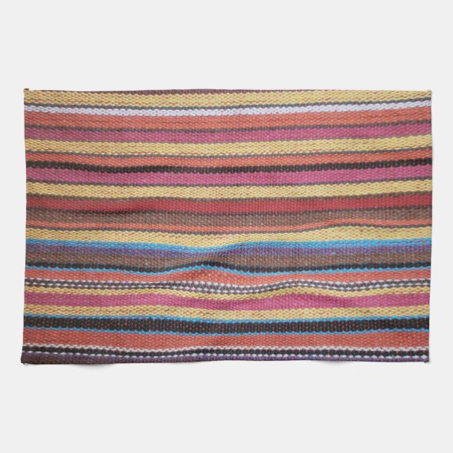 Fabric Rand Mönster färgad I + dina idéer Kökshandduk (Horisontell)