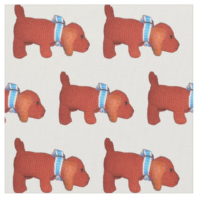 Fabric - Red Puppies Tyg (Närbild)