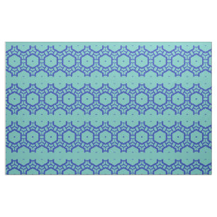Fabric - Rows of Hexagons in Blue Tyg