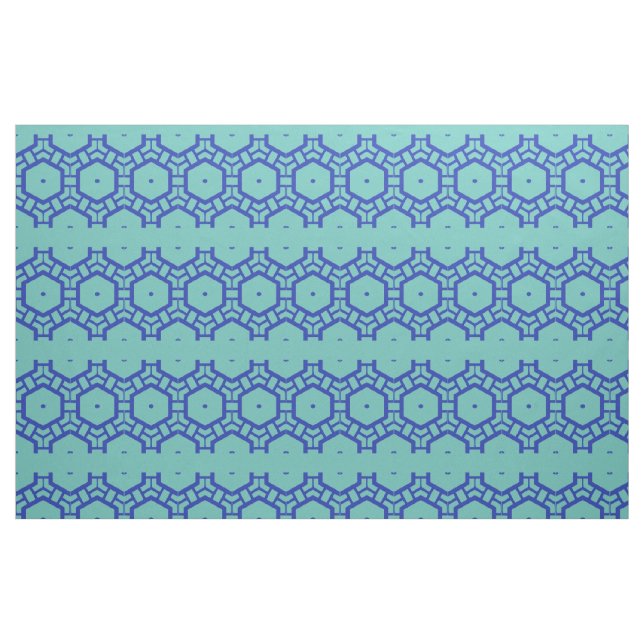 Fabric - Rows of Hexagons in Blue Tyg (Fat Quarter)