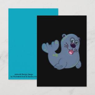 Fabric Seal at Zazzle Mascot Logotyp Character Kort