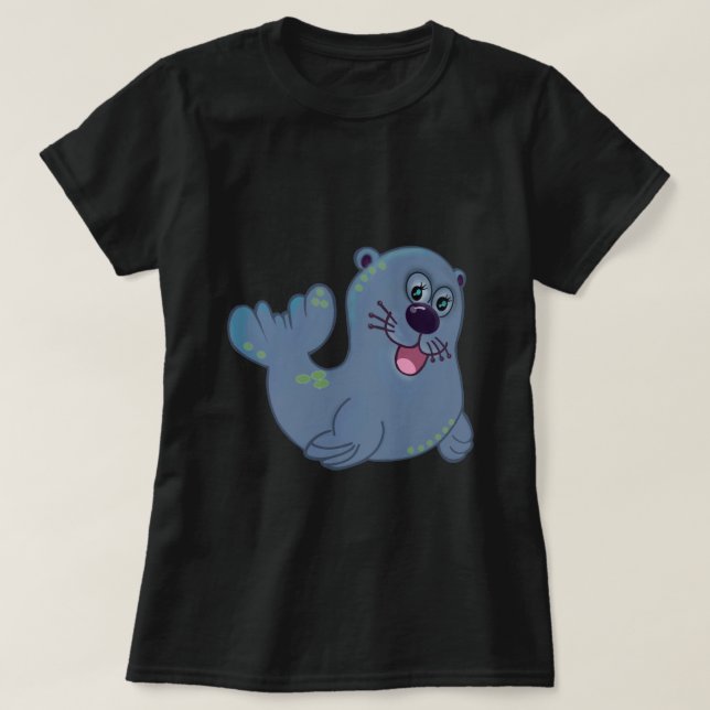 Fabric Seal at Zazzle Mascot Logotyp Character T Shirt (Design framsida)
