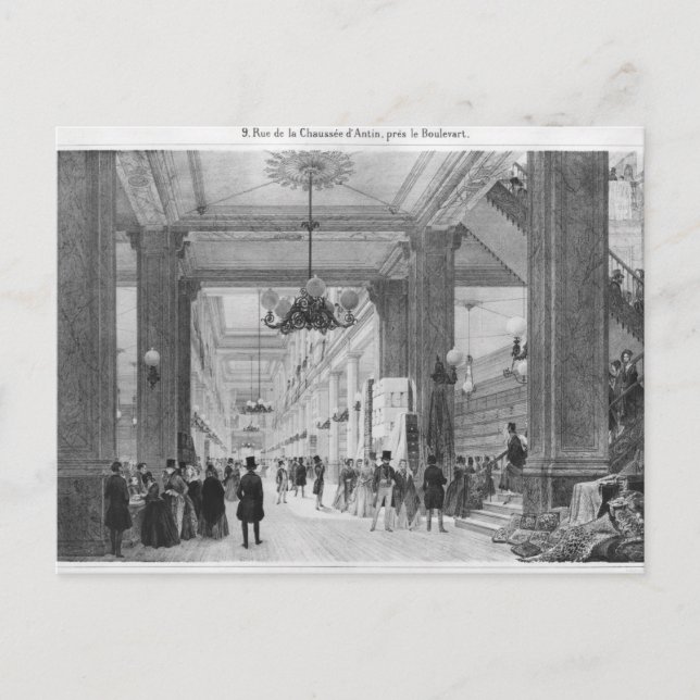 Fabric Shop, 9 rue de la Chaussee d'Antin Vykort (Framsida)