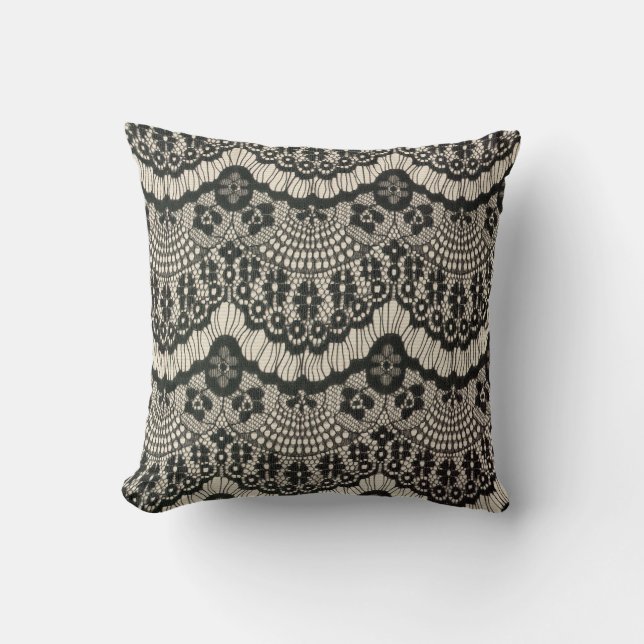 Fabric snöre öppning.  Fabric snöre blommigt ornam Kudde (Framsida)
