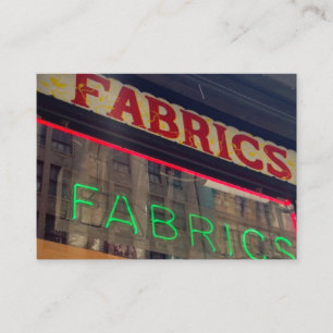 Fabric Store Neon Sign Costume Mode Designer Visitkort