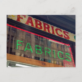 Fabric Store Neon Sign Garment District New York Vykort