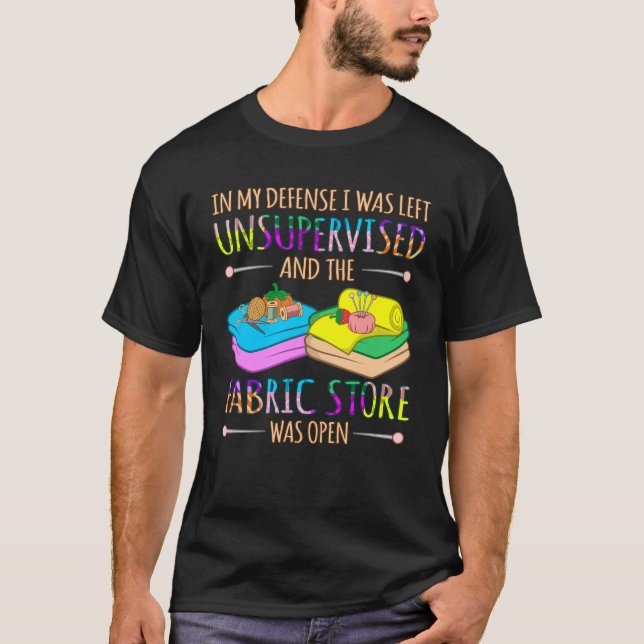 Fabric Store var öppet Quilter Quilter Sewer T Shirt (Framsida)