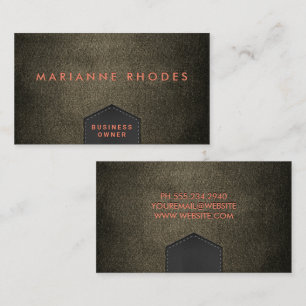 Fabric Struktur Embossed Lettering Visitkort