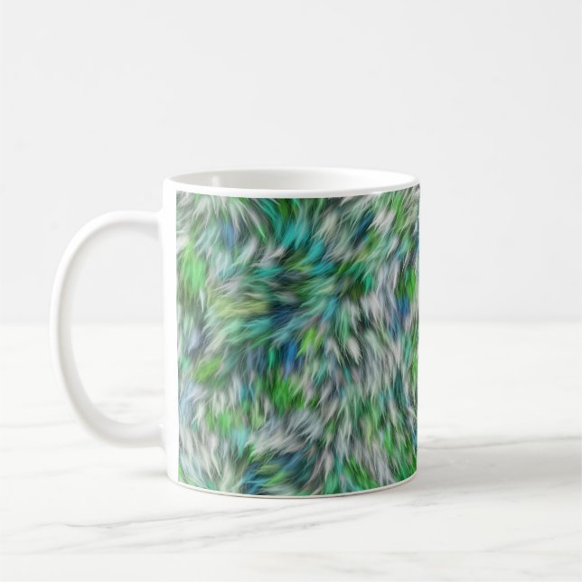 Fabric Struktur Grönt Päls Design-68745 Kaffemugg (Vänster)