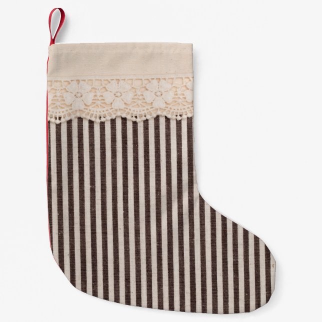 Fabric textile texture and lace for background liten julstrumpa (Framsidan)