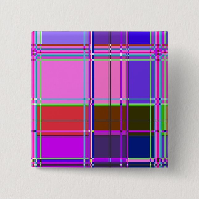 Fabric Trasa Färg Squares Knapp (Framsida)